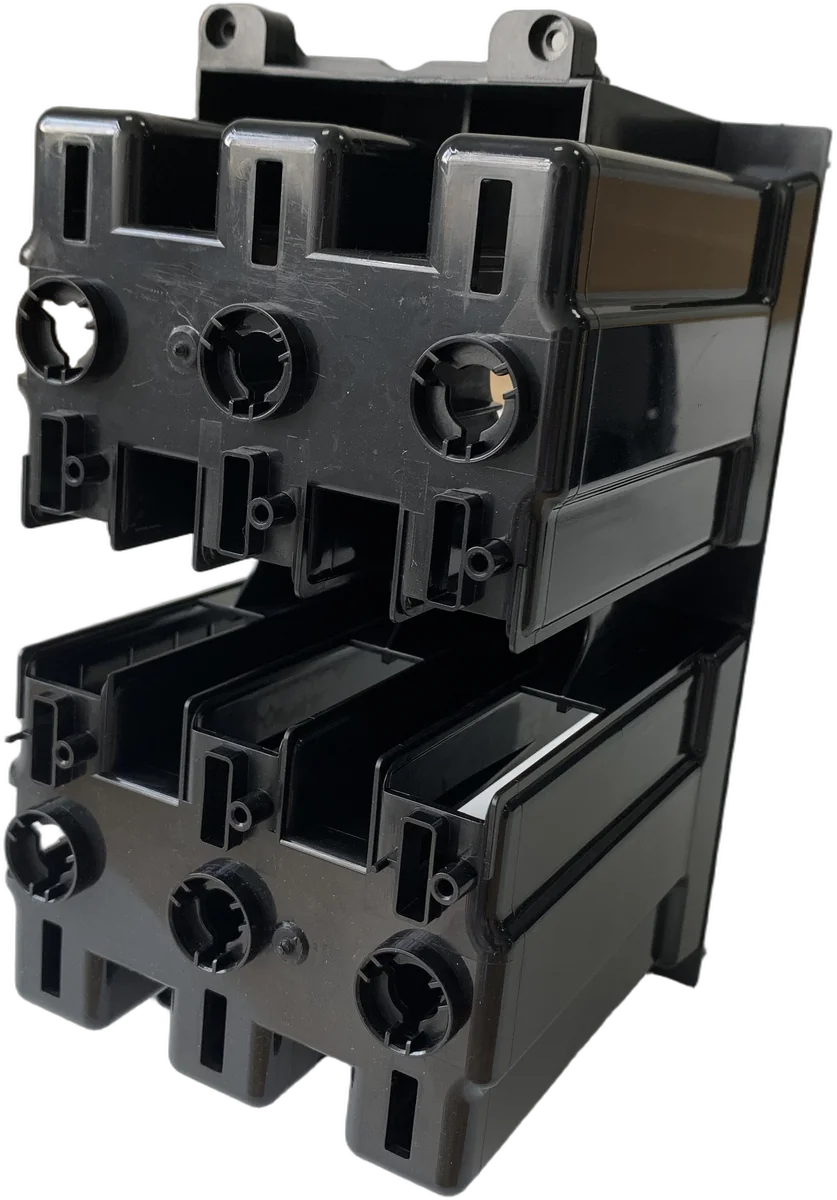 Black double connector holder