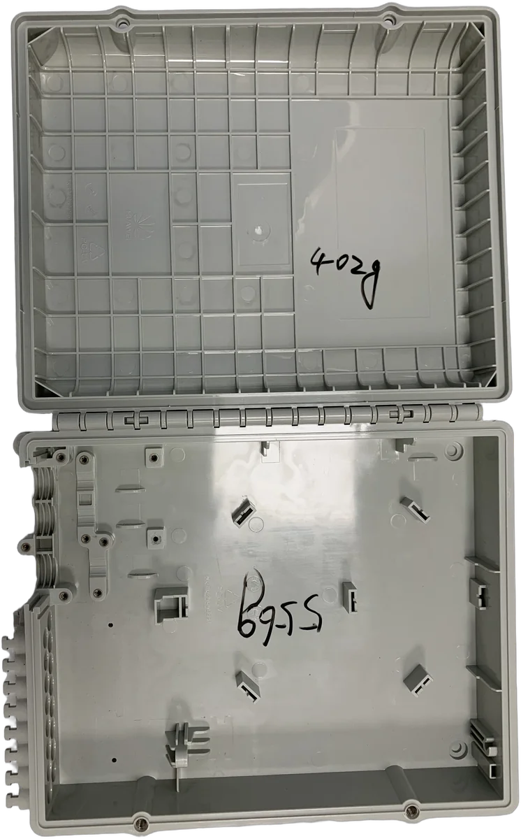 Grey hinged plastic enclosure set